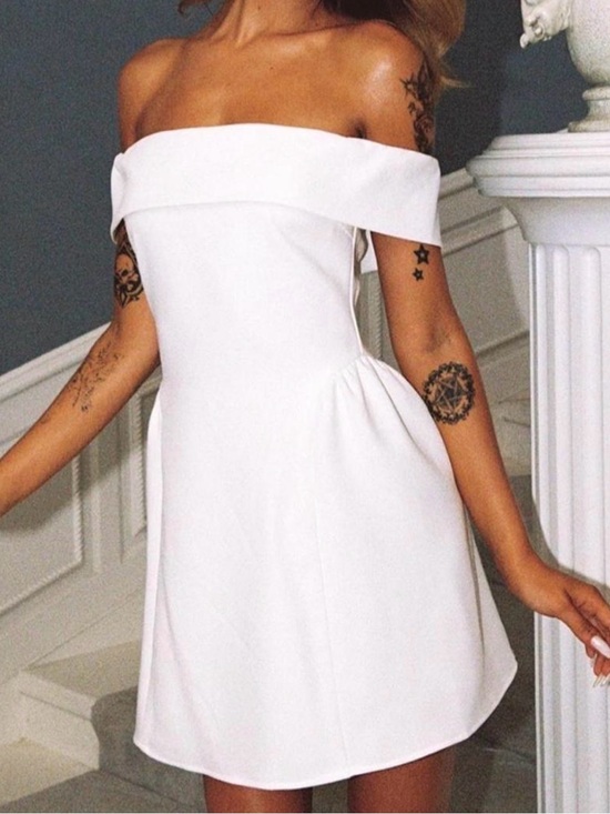 Princess Polly Dresses & Skirts - Princess Polly White Strapless Off-Shoulder Mini Dress